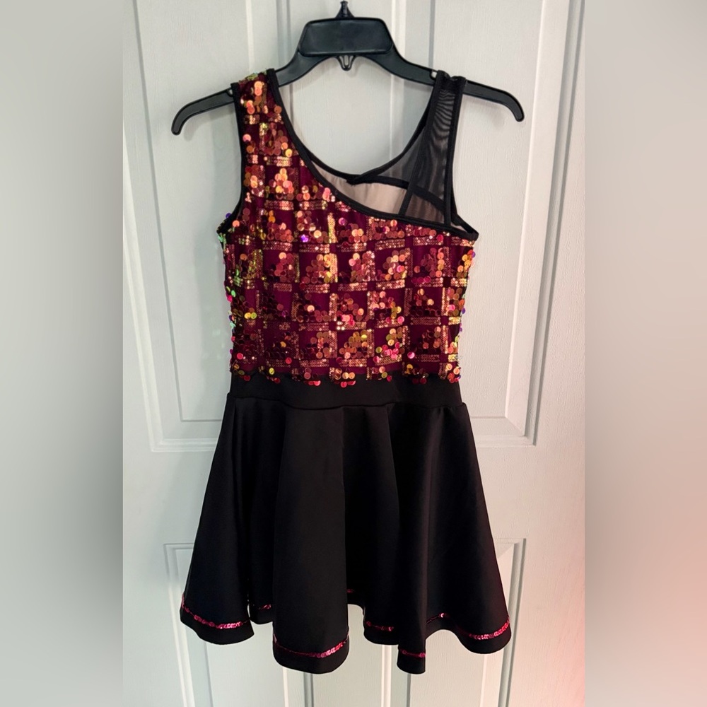 WEISSMAN Dance Costume, Women’s Dress Sequin Skater, SIZE Adult Medium - Picture 3 of 12